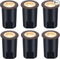 [6 Pack] CLOUDY BAY 9W LED Landscape Well Lights,2700K/3000K/3500K/4000K/5000K Selectable,Low Voltage 12V/24V Ground Lighting,Waterproof Outdoor In Ground Lights for Uplights,Bronze