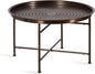 Kate and Laurel Mahdavi Modern Round Outdoor Coffee Table; 25 x 25 x 16; Bronze; Transitional Patio Coffee Table with Textured Top for Outdoor Furniture Decor
