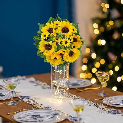 Artificial Flowers: Yellow Silk Sunflower Centerpieces, 6 Blooms