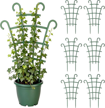 Plant Support Stakes,Stackable Plant Trellis for Indoor Climbing Plants,Small Plant Climbing Trellis for Potted Plants Plastic Climbing,Potted Plant Trellis for Houseplants (6PCS)