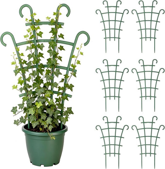 Plant Support Stakes,Stackable Plant Trellis for Indoor Climbing Plants,Small Plant Climbing Trellis for Potted Plants Plastic Climbing,Potted Plant Trellis for Houseplants (6PCS)