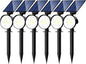 nipify 6 Pack Solar Spot Lights Outdoor Waterproof with 3 Modes, Solar Spotlight Light for Outside Yard Landscape Lighting Pathway Lights Wall,Cool White
