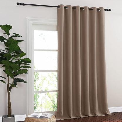 NICETOWN Blackout Curtains & Drapes - Privacy Thermal Efficiency Backdrop Curtains for Bedroom Room Divider Living Room Patio Sliding Glass Door, Wide 80 x Long 144 inch, Cappuccino, 1 Panel