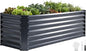 6x2x2ft Raised Garden Bed - Galvanized Deep Root Planter Boxes Outdoor with Wing Nuts and Safety Edges for Gardening Vegetables, Flowers, Herbs, Succulents - Gray