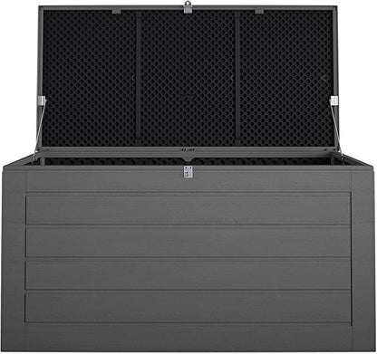 Cosco Outdoor Living 88180BGY1E Cosco Outdoor Patio Storage, Extra Large, 180 Gallons, Charcoal Deck Box, Black/Gray