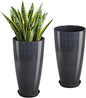 QCQHDU 21 inch Tall Planters for Outdoor & Indoor Plants, 2 Pack Sturdy Plant-Flower-Tree Pots for Front Porch Patio Deck Living Room Decor