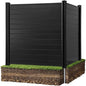 VEVOR 2 Panels Outdoor Privacy Screen, 48 x 48 in Air Conditioner Fence with 27.6 in Ground Stakes, Pool Equipment Enclosure, Horizontal Vinyl Privacy Fence, Ideal for Trash Can and A/C Units, Black