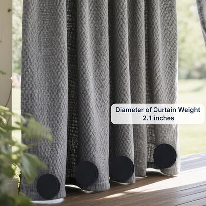 3LB Heavy Duty Outdoor Curtain Weights, Strong Magnetic Gazebo Curtain Weights, Rubber Covered Waterproof Drapery Weight, Prevent Curtain Liner from Blowing Around, Black, 6 Pairs