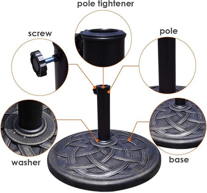 Giantex 43lbs Patio Market Umbrella Base, Heavy Duty Outdoor Stand, Cast Iron Umbrella Holder for Garden Beach, Classic Round Umbrella Standing Deck Porch