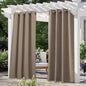 NICETOWN Morandi Brown Outdoor Curtain for Patio Waterproof 84 inch Long, Stainless Grommet Thermal Insulated Sun Blocking Outdoor Drape for Gazebo, UV Protection Outside Privacy Shade, 1 Panel