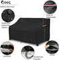 Patio Sofa Cover, Waterproof Polyester, Black, Fits Up to 58-Inch Loveseats