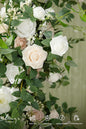 Artificial Flower Garland, 6 ft Eucalyptus Runner in White and Olive