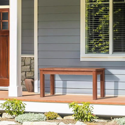 VINGLI Outdoor Wooden Bench, 40” Porch Bench Outdoor Backless Garden Bench, Small Outdoor Bench for Deck Patio Entryway