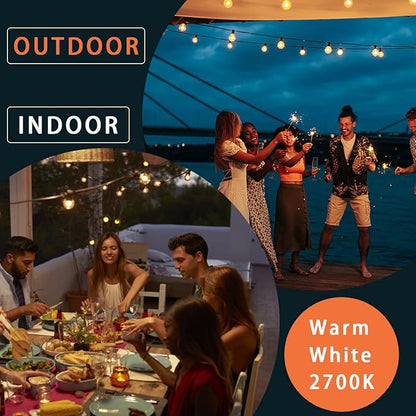 String Lights, 100 FT LED Outdoor Patio Lights, 50 Clear Bulbs