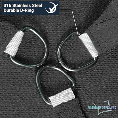 SUNNY GUARD Custom Size 13'x16'x16' Triangle Graphite Grey UV Block Sunshade for Backyard Yard Deck Patio Garden Outdoor Activities and Facility(Customized)
