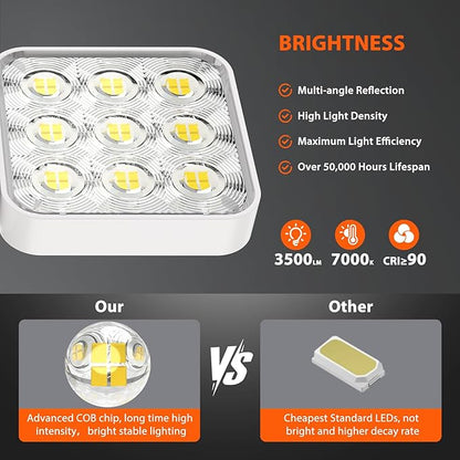 WdtPro Solar Lights Outdoor Motion Sensor, 3500LM Bright Solar Flood Lights Outdoor, Adjustable & Upgrade Glass Panel, Wireless LED Solar Powered Security Spot Lights Waterproof for Yard-2Pack, White