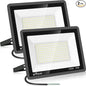 150W LED Flood Light Outdoor,2 Pack 15500LM Super Bright Security Light,IP66 Waterproof Floodlight,5000K Daylight White LED Exterior for Basketball Court, Stadium, Playground