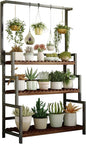 yeshine 3-Tier Hanging Plant Stand Indoor, 68 Inch Tall Metal Plant Shelf for Indoor Multiple Plants, Large Plant Pot Stand Holder, Heavy Duty Ladder Shape Plant Rack for Living Room, Patio, Balcony
