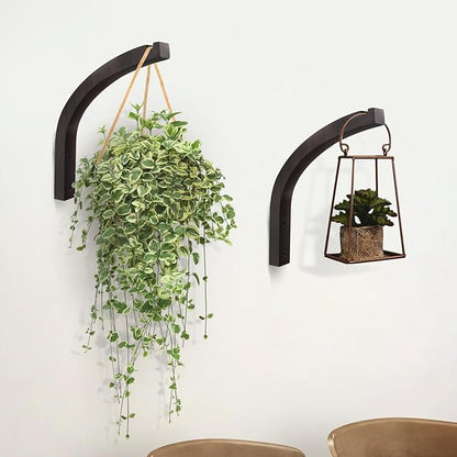 Stylish Wooden Plant Hanger – 2 Pack, 8-Inch Indoor/Outdoor Wall Hooks for Hanging Planters, Flower Pots, Lanterns, and Wind Chimes – Premium Beech Wood Home Decor