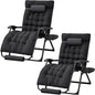 Homall Oversized Zero Gravity Chair, Set of 2 Recliner Lounge Chair with Removable Soft Cushion and Cup Holder, Adjustable Anti Gravity Chair Folding Patio Chairs Padded for Indoor and Outdoor (Black)