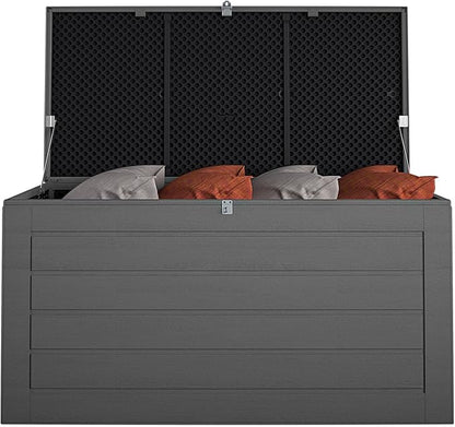 Cosco Outdoor Living 88180BGY1E Cosco Outdoor Patio Storage, Extra Large, 180 Gallons, Charcoal Deck Box, Black/Gray