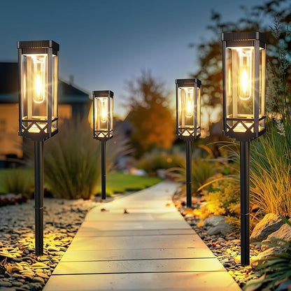 KOOPER Taller Solar Pathway Lights Outdoor, 12 Pack Upgraded Brighter Solar Garden Lights Solar Powered, Up to 15 Hours Outdoor Solar Lights for Yard Landscape Lighting Path Walkway Driveway Sidewalk