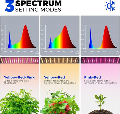 Barrina CX83 Plant Shelf with Grow Light, 5-Tier, Plant Stand with 10W Ultra-Thin Grow Light Panels for Hydroponics, Seedlings, Succulents, Flowers, Veg, 3/6/12h Timer, 15.7" L x 11.8" W x 59.1" H