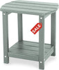 Adirondack Square Outdoor Side Table,2-Tier Storage Patio Side Table, HDPE End Tables for Backyard Pool Porch Garden Lawn
