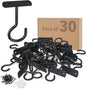 30Pack Ceiling Hooks Bulk 2.5in for Hanging Plants Black