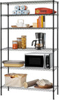 BestOffice | 6-Tier Wire Storage Shelves | 42x16x72 | Black | with Adjustable Racks | Heavy-Duty Metal Shelf, Holds Upto 1500 lbs | No-Tool Assembly | Ideal for Home & Garage Shelving