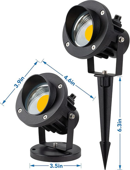 SUNVIE 20W Spot Lights Outdoor with Photocell Sensor, Dusk to Dawn LED Landscape Spotlights, Waterproof 120V 2000LM 3000K Landscape Lighting for Yard Flag Tree Garden 6 FT US 3-Plug in Cord, 2 Pack