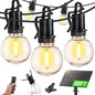 ZJOJO Solar Outdoor String Lights Waterproof, 50FT G40 Globe Patio Lights String Lights Solar Powered with 25 Edison Bulbs 2700K Shatterproof Hanging Lights for Porch Backyard Pergola Bistro