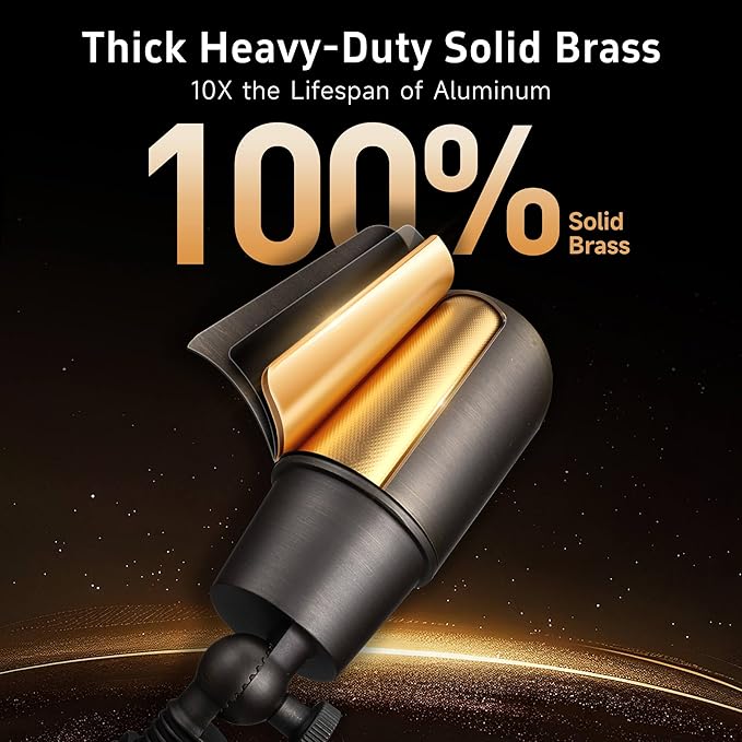 Gardenreet Solid Brass Spot Lights - Low Voltage Landscape Spotlight Outdoor, 12V LED Uplights Wired Waterproof, Electric Bronze for Patio Wall with 5000K Daylight MR16 Bulb (6 Pack)
