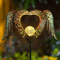 KAIXOXIN LEDs Solar Heart Stake Lights for Garden Metal Warm White, Memorial Gift - Perfect as Remembrance & Sympathy Gifts (Heart-Bronze)