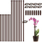 Plant Stakes 17inch &11inch SupKing 16Pcs Adjustable Flower Support Poles Orchid Sticks with Clips for Indoor Outdoor Garden Potted Tomato Rose Amaryllis Vegetables Comes with 20 Ties (Brown)