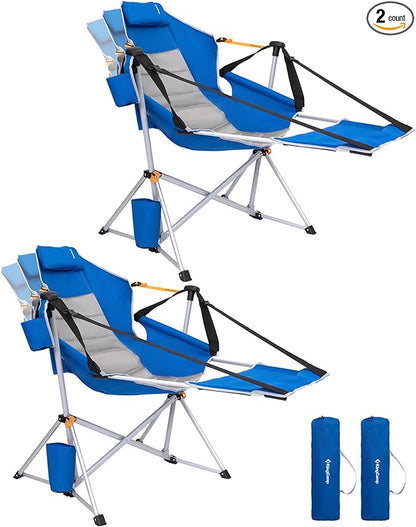 KingCamp Hammock Chair with Footrest – Heavy Duty Swinging Rocking Camping Chairs for Adults up to 400lbs, Folding Portable Oversized Rocker with Cup Holder & Pillow for Outdoor Beach Lawn RV Sports