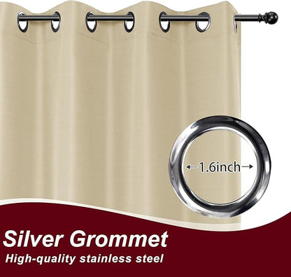 HolidayIdeas Grommet Outdoor Curtains for Patio Waterproof 8 Pcs All Weather Balcony Outside Curtain Drapes for Apartments, Gazebo, Pergolas, Porch, 54x84 Inch, Cream