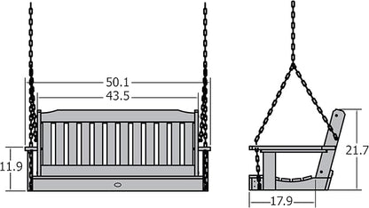 highwood AD-PORL2-WAE Lehigh Porch Swing, 4 Feet, Whitewash