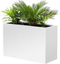 Metal Rectangular Outdoor Planter Box 36" x 15" x 24" White Steel Long Planter Spliced Flower Box with Partitions for Outside,Indoor,Garden (White, 36 * 15 * 24)