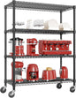 IZEUK Garage Shelving Wide Storage Shelves 4 Tier Metal Shelves 3200 LBS Heavy Duty Adjustable Utility Shelf Rack Black 23.6" D x 53.1" W x 73.6" H