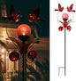 VCUTEKA Cardinal Solar Lights Outdoor Metal Garden Stake Waterproof Crackle Glass Globe Garden Decor Cardinal for Pathway, Lawn, Patio, Yard