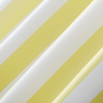 Sun Zero Valencia 2-Pack Cabana Stripe Indoor/Outdoor UV Protectant Energy Efficient Grommet Curtain Panel Pair, Yellow, 54" x 95"