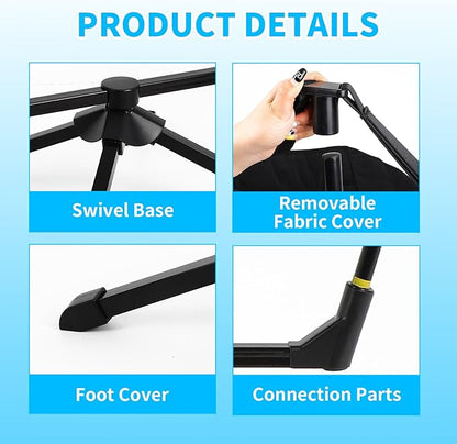 FAHKNS Hammock Camping Chair, 360° Swivel Chair with Adjustable Backrest, Foldable and Lightweight Chair Used for Office Work, Picnic, Hiking, Portable Bag,