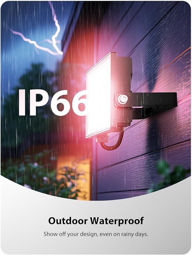 Onforu LED Flood Light Outdoor 35W Color Changing RGBW Floodlight with Remote, 2700K Warm White IP66 Stage Lighting Indoor Uplights for Events, Uplighting for Party 4 Pack