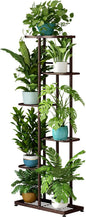 LINZINAR Plant Stand Metal 6 Tier 7 Potted Multiple Flower Pot Holder Shelf Indoor Outdoor Planter Display Shelving Unit for Patio Garden Corner Balcony Living Room Bronze
