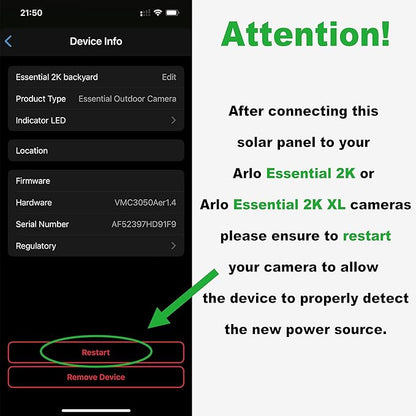 Solar Panel for Arlo Essential/XL Spotlight Cam (1st Gen), Essential 2K/2K XL (2nd Gen，3rd Gen), with 13FT Micro USB & Type-C Cables, 360° Adjustable Aluminum Mount3, 3 Pack