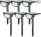 Solar Spot Lights Outdoor IP68 Waterproof, Ultra-Bright Performance，Simple Modes for Easier Operation, Auto On/Off，Solar Powered Landscape Lights for Garden, Yard, Pathway (Cool White, 6 Pack)