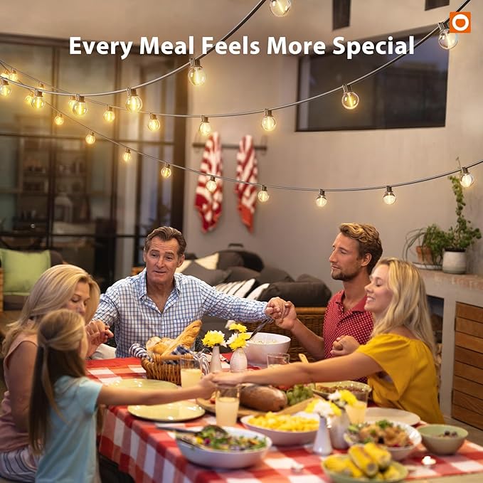 addlon Outdoor String Lights 200FT G40 with Remote, 108 LED Shatterproof Bulbs, Dimmable Patio Globe Lights Waterproof, Hanging Outside Lighting for Backyard, Garden, Deck, Balcony, Porch, Café, Decor
