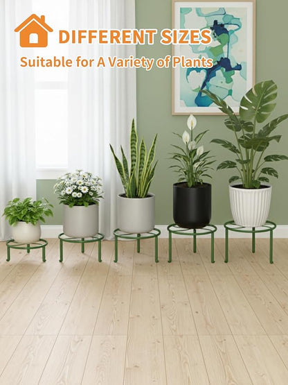 5-Pack Metal Plant Stand Heavy Duty Flower Pot Stands for Multiple Plant, Anti-Rust Flower Pot Stand Round Plant Holder for Room Indoor/Outdoor,Gardens