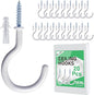20 Pcs Ceiling Hooks for Hanging Plants - 2.9 inches Heavy Duty, Hanging Hooks for Christmas Lights, Cups, Decors - White Vinyl Coated Screw in Plant Hanger Hook Indoor and Outdoor